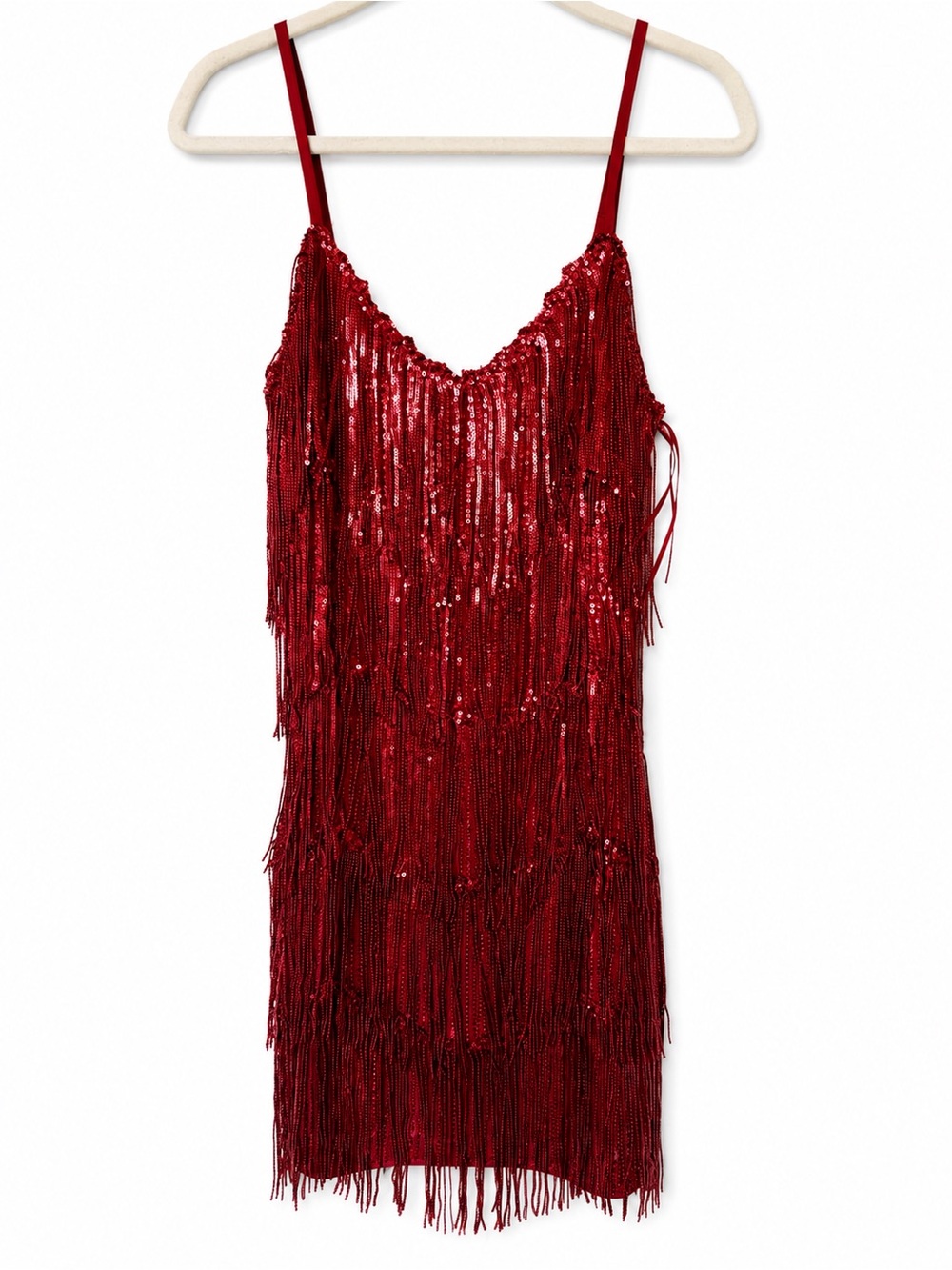 Inmod Beaded Fringe Mini Dress NWT Size Small Flapper Gatsby Party Cocktail